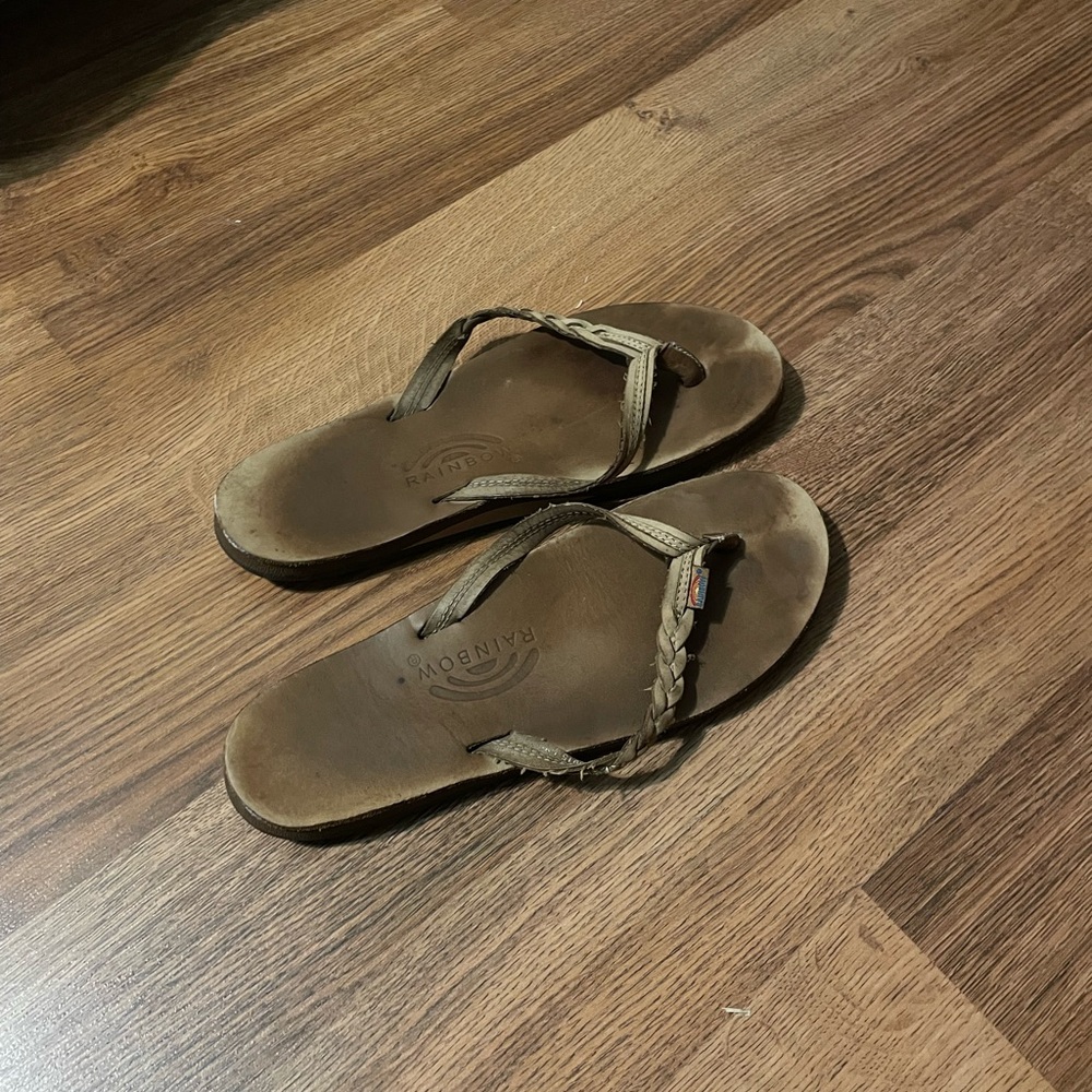 Rainbow Tan Leather Sandals - Picture 4 of 6